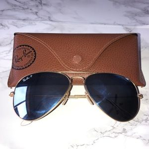 Ray Ban Polarized mirrored aviators